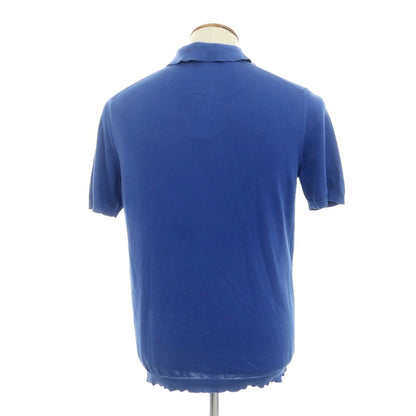 【中古】ロベルトコリーナ ROBERTO COLLINA ハイゲージ コットン 半袖 ポロニット ブルー【 48 】【 状態ランクC 】【 メンズ 】 [APD]