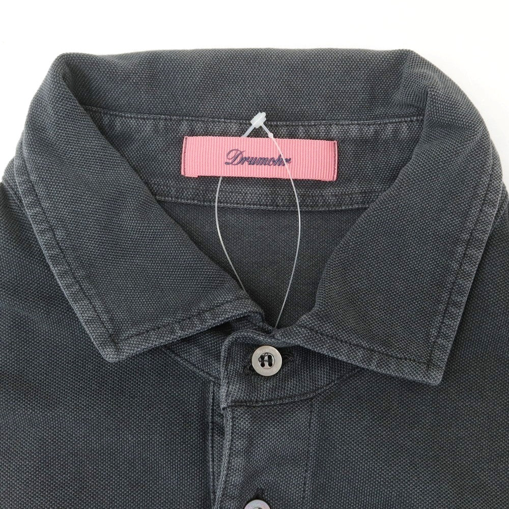 [Used] Drumohr Cotton Pique Short Sleeve Polo Shirt Dark Gray [M] [Condition Rank C] [Men&