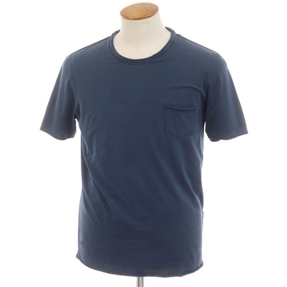 [Used] GRAN SASSO Stretch Cotton Crew Neck Pocket Short Sleeve T-Shirt Navy [46] [Condition Rank B] [Men&