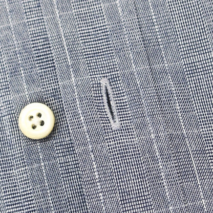 [Used] Bagutta Stretch Cotton Check Horizontal Collar Casual Shirt Navy [40] [Condition Rank B] [Men&