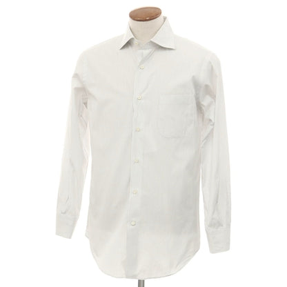 [Used] SHIPS Cotton Stripe Wide Collar Dress Shirt White x Black [40] [Condition Rank C] [Men&