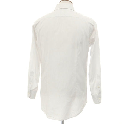 [Used] SHIPS Cotton Stripe Wide Collar Dress Shirt White x Black [40] [Condition Rank C] [Men&