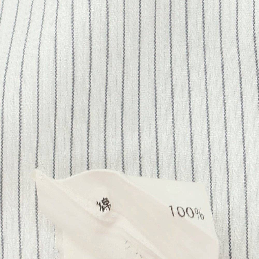 [Used] SHIPS Cotton Stripe Wide Collar Dress Shirt White x Black [40] [Condition Rank C] [Men&