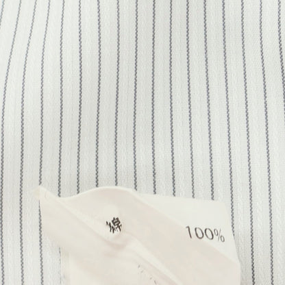 [Used] SHIPS Cotton Stripe Wide Collar Dress Shirt White x Black [40] [Condition Rank C] [Men&