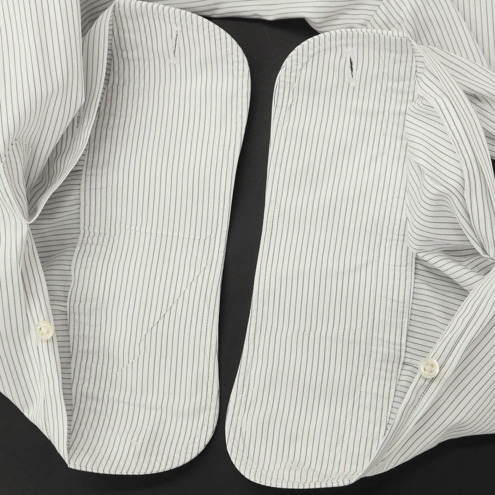[Used] SHIPS Cotton Stripe Wide Collar Dress Shirt White x Black [40] [Condition Rank C] [Men&