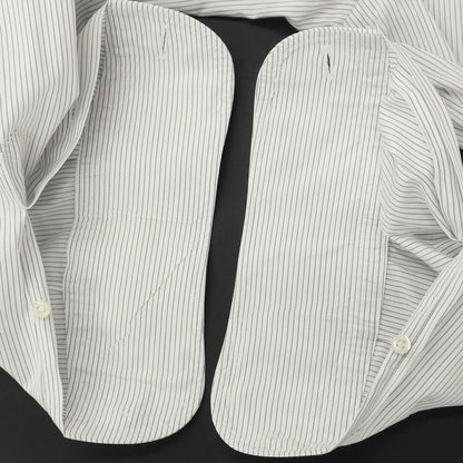 [Used] SHIPS Cotton Stripe Wide Collar Dress Shirt White x Black [40] [Condition Rank C] [Men&