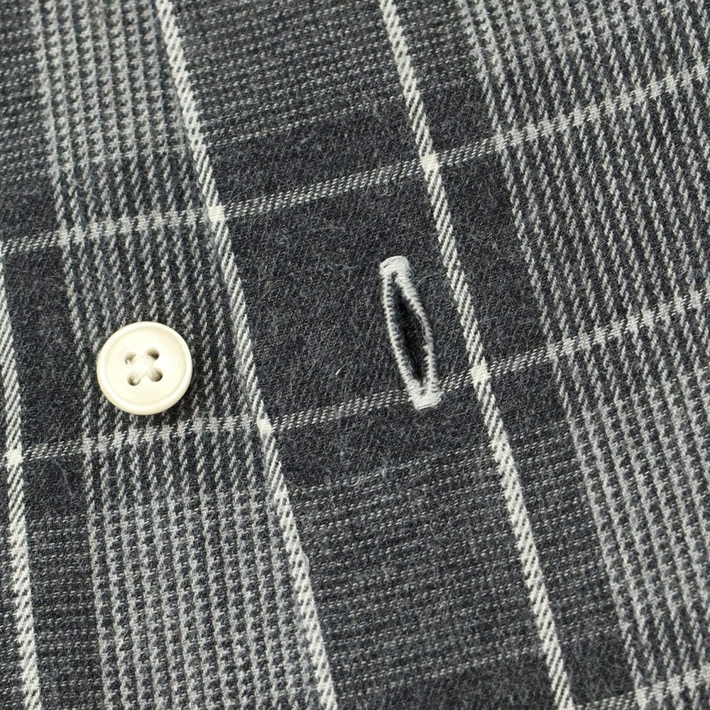 [Used] GIANGI Cotton Check Horizontal Collar Casual Shirt Gray x White [40] [Condition Rank B] [Men&