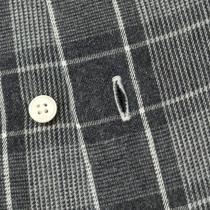 [Used] GIANGI Cotton Check Horizontal Collar Casual Shirt Gray x White [40] [Condition Rank B] [Men&