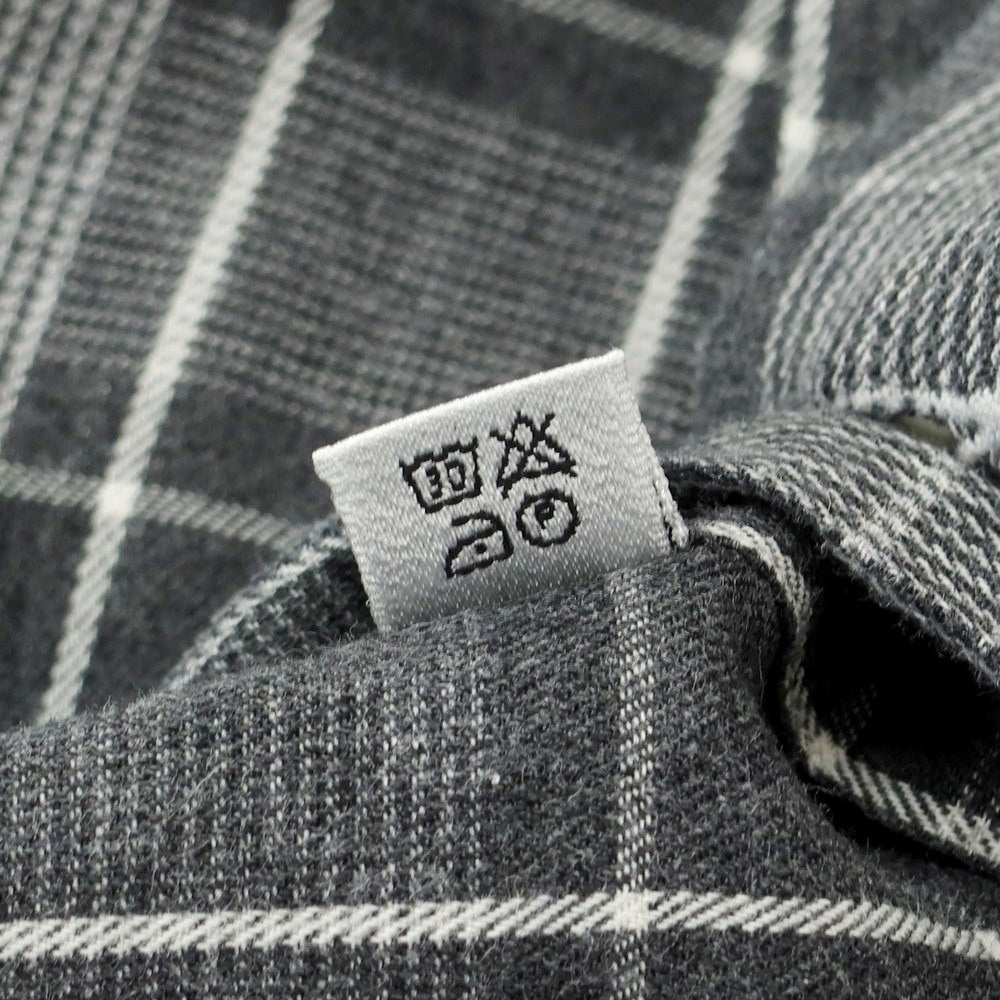 [Used] GIANGI Cotton Check Horizontal Collar Casual Shirt Gray x White [40] [Condition Rank B] [Men&