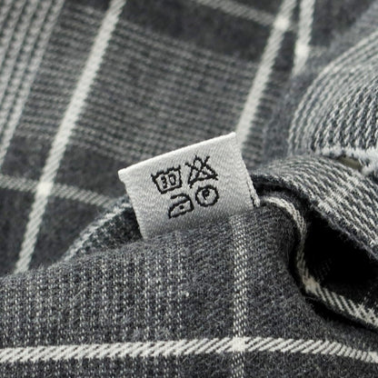 [Used] GIANGI Cotton Check Horizontal Collar Casual Shirt Gray x White [40] [Condition Rank B] [Men&