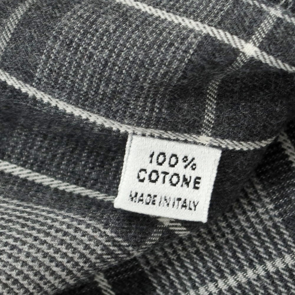 [Used] GIANGI Cotton Check Horizontal Collar Casual Shirt Gray x White [40] [Condition Rank B] [Men&