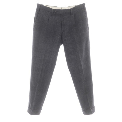 【中古】ジェルマーノ GERMANO ウール チェック ドレススラックスパンツ グレーxブラック【 48 】【 状態ランクC 】【 メンズ 】