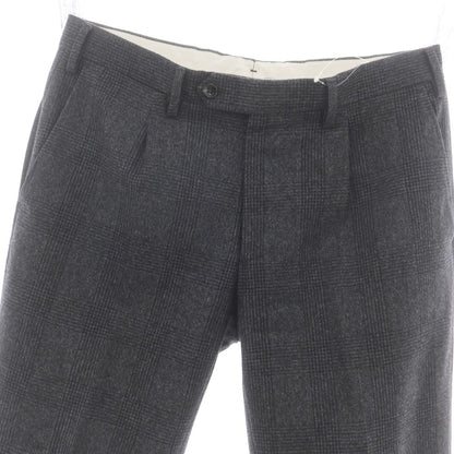 【中古】ジェルマーノ GERMANO ウール チェック ドレススラックスパンツ グレーxブラック【 48 】【 状態ランクC 】【 メンズ 】