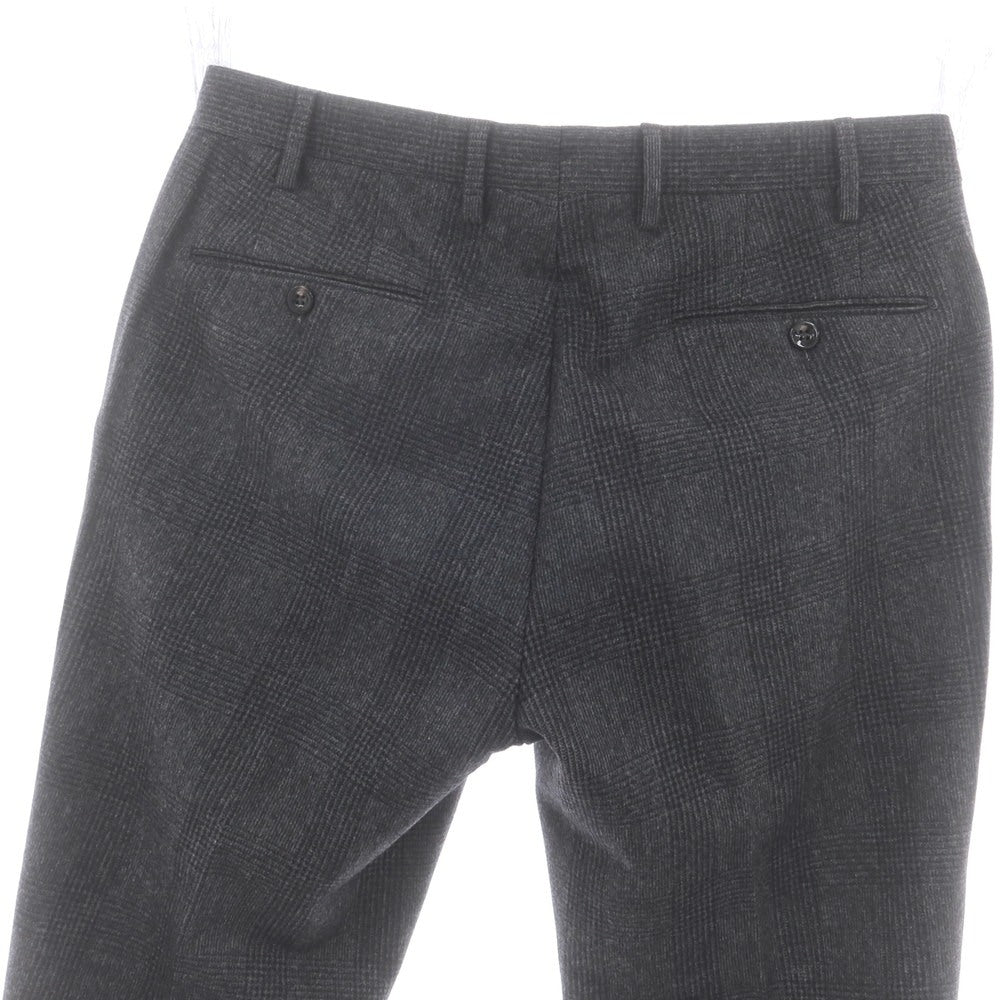 【中古】ジェルマーノ GERMANO ウール チェック ドレススラックスパンツ グレーxブラック【 48 】【 状態ランクC 】【 メンズ 】