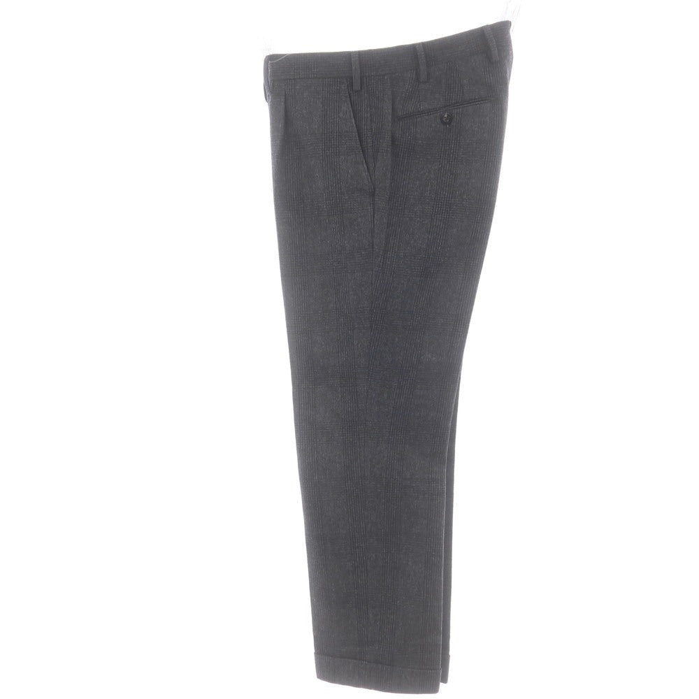 【中古】ジェルマーノ GERMANO ウール チェック ドレススラックスパンツ グレーxブラック【 48 】【 状態ランクC 】【 メンズ 】