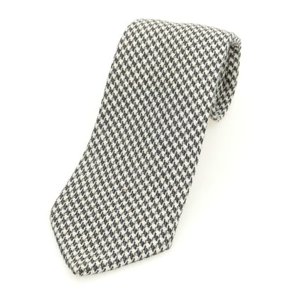 [Used] Gucci wool houndstooth checkered tie, grey x white [Condition: C] [Men&