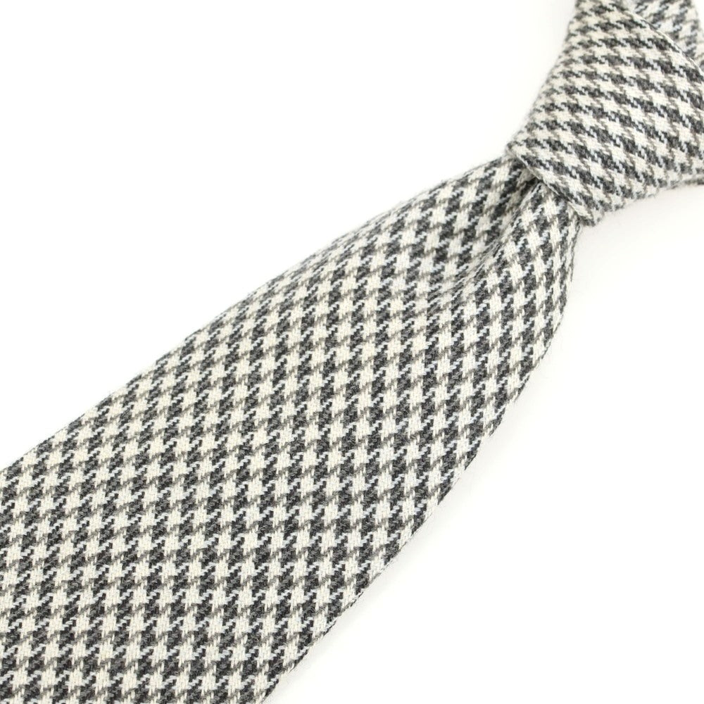 [Used] Gucci wool houndstooth checkered tie, grey x white [Condition: C] [Men&