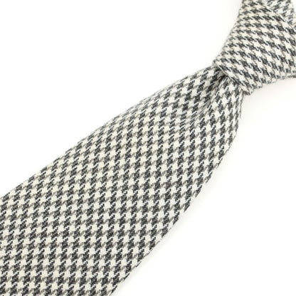 [Used] Gucci wool houndstooth checkered tie, grey x white [Condition: C] [Men&