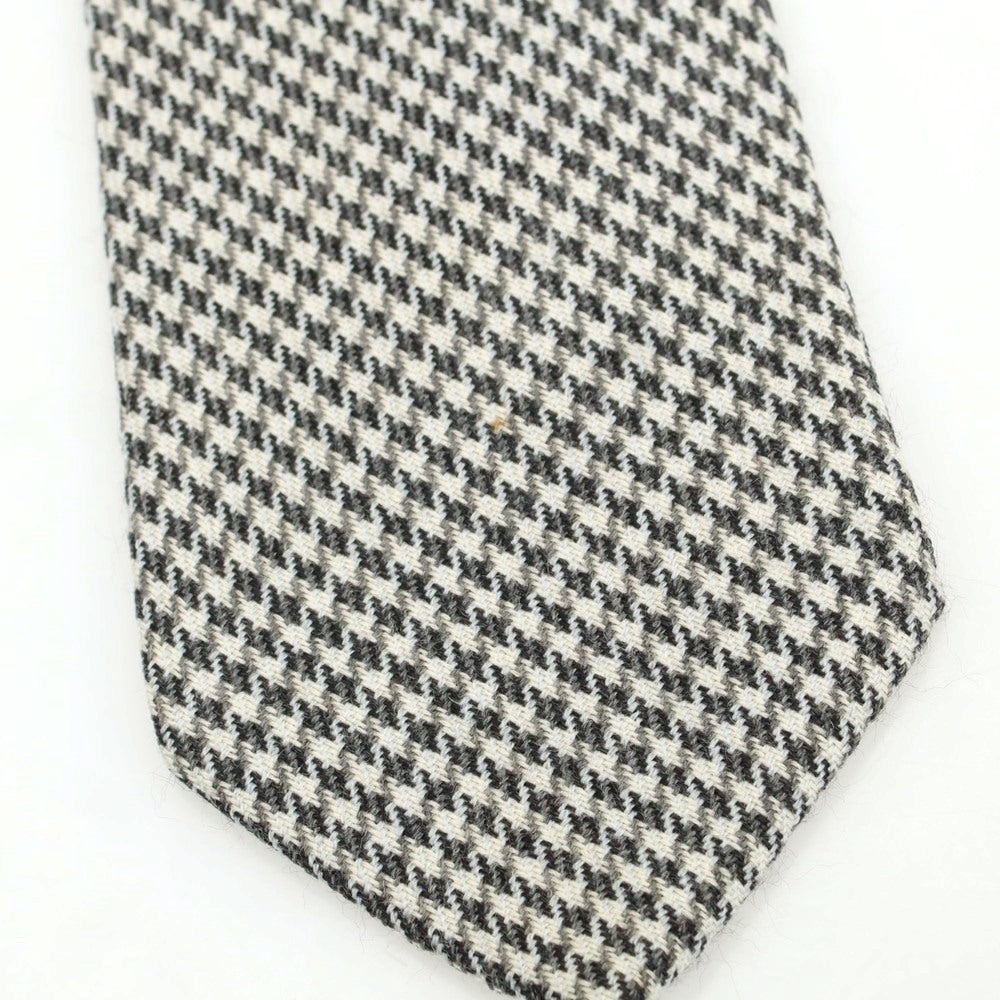 [Used] Gucci wool houndstooth checkered tie, grey x white [Condition: C] [Men&