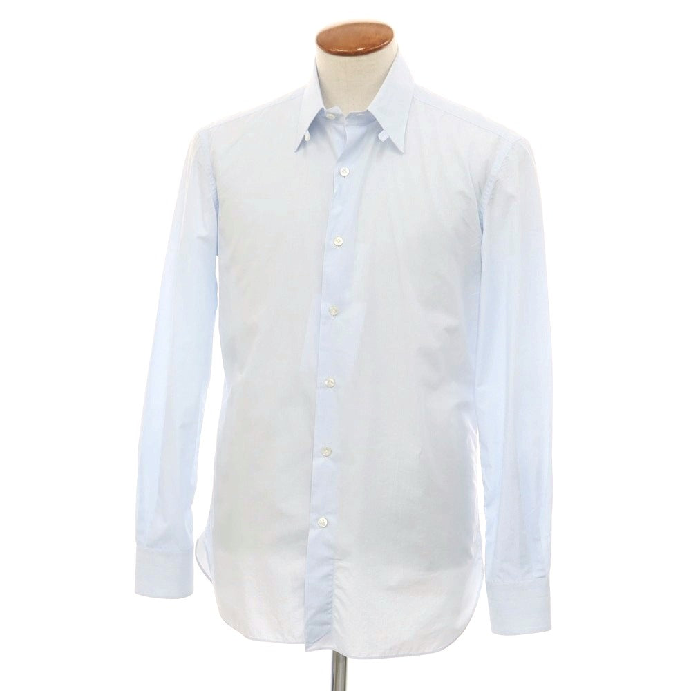 [Used] ERRICO FORMICOLA Cotton Graph Check Tab Collar Dress Shirt Light Blue x White [40] [Condition Rank C] [Men&
