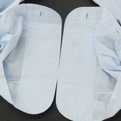 [Used] ERRICO FORMICOLA Cotton Graph Check Tab Collar Dress Shirt Light Blue x White [40] [Condition Rank C] [Men&