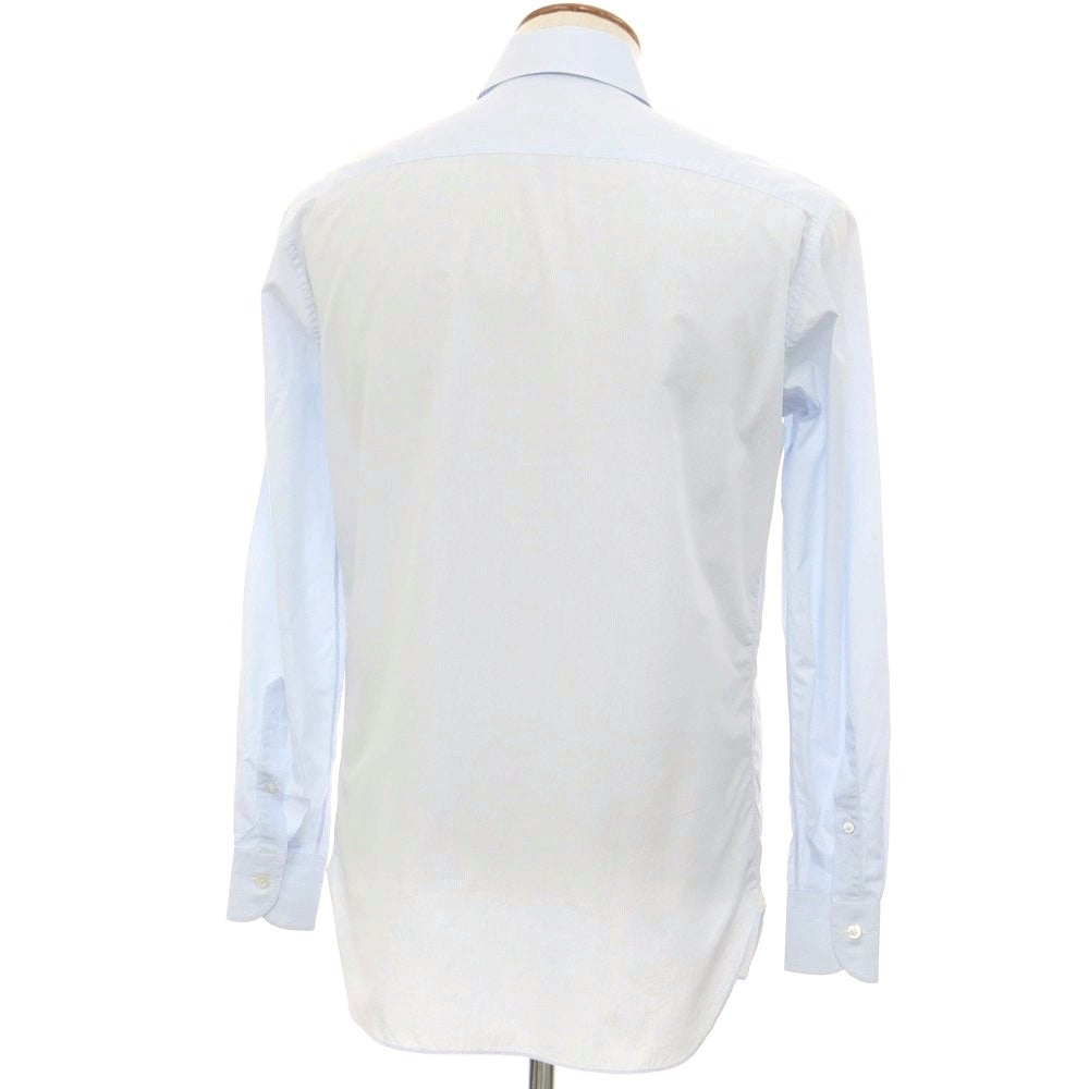 [Used] ERRICO FORMICOLA Cotton Graph Check Tab Collar Dress Shirt Light Blue x White [40] [Condition Rank C] [Men&