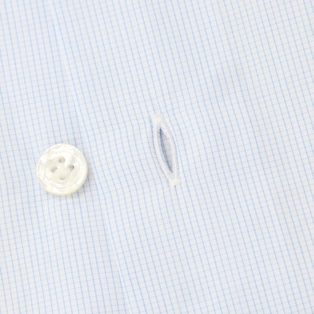 [Used] ERRICO FORMICOLA Cotton Graph Check Tab Collar Dress Shirt Light Blue x White [40] [Condition Rank C] [Men&