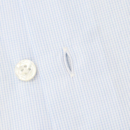 [Used] ERRICO FORMICOLA Cotton Graph Check Tab Collar Dress Shirt Light Blue x White [40] [Condition Rank C] [Men&