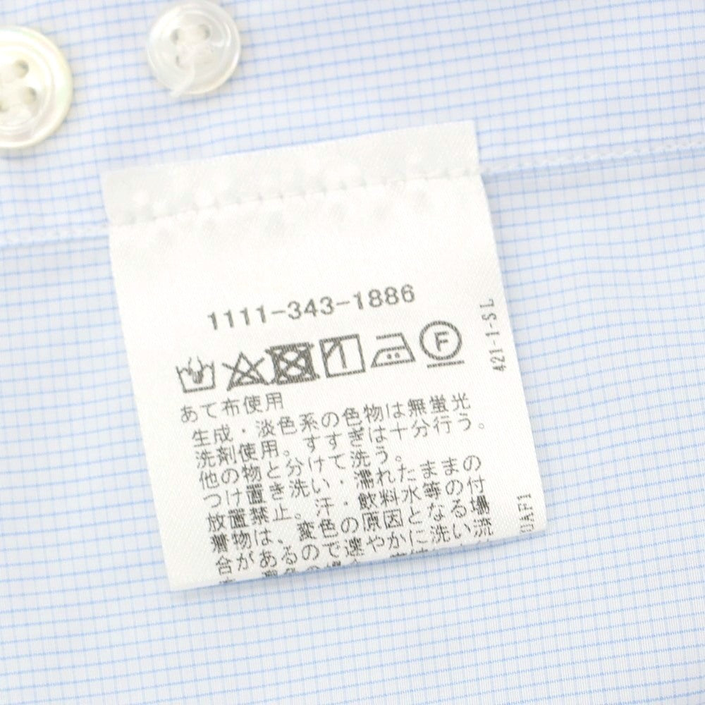 [Used] ERRICO FORMICOLA Cotton Graph Check Tab Collar Dress Shirt Light Blue x White [40] [Condition Rank C] [Men&