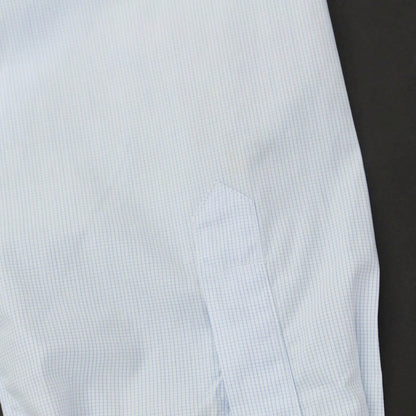 [Used] ERRICO FORMICOLA Cotton Graph Check Tab Collar Dress Shirt Light Blue x White [40] [Condition Rank C] [Men&
