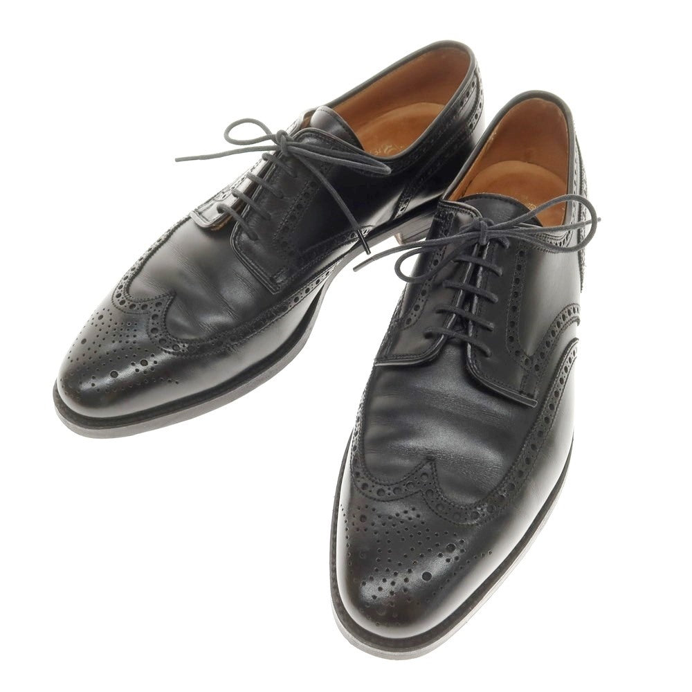 【中古】クロケットアンドジョーンズ CROCKETT&amp;JONES SWANSEA ウイングチップ ドレスシューズ ブラック【 6 1/2E 】【 状態ランクB 】【 メンズ 】