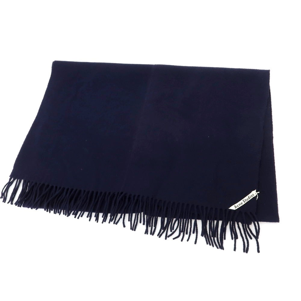 【中古】アクネストゥディオズ ACNE STUDIOS ウール 大判 マフラー ネイビー【 状態ランクC 】【 ユニセックス 】