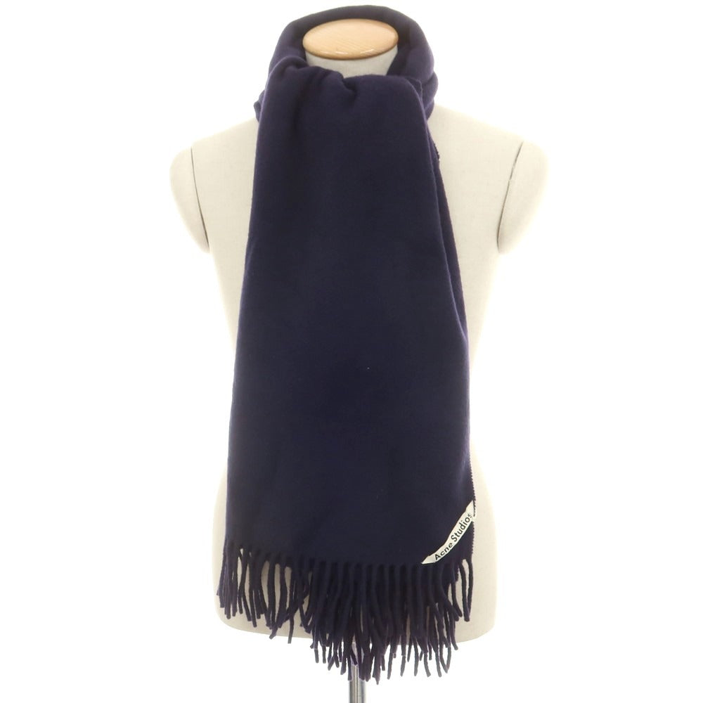 【中古】アクネストゥディオズ ACNE STUDIOS ウール 大判 マフラー ネイビー【 状態ランクC 】【 ユニセックス 】