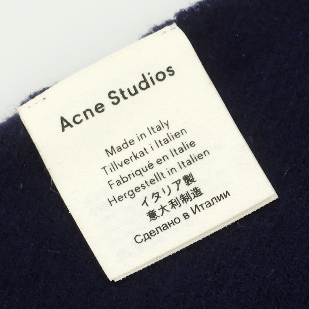 【中古】アクネストゥディオズ ACNE STUDIOS ウール 大判 マフラー ネイビー【 状態ランクC 】【 ユニセックス 】