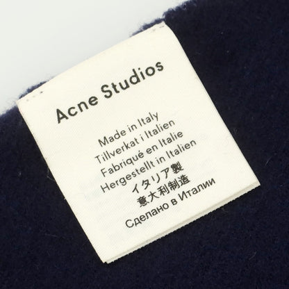 【中古】アクネストゥディオズ ACNE STUDIOS ウール 大判 マフラー ネイビー【 状態ランクC 】【 ユニセックス 】