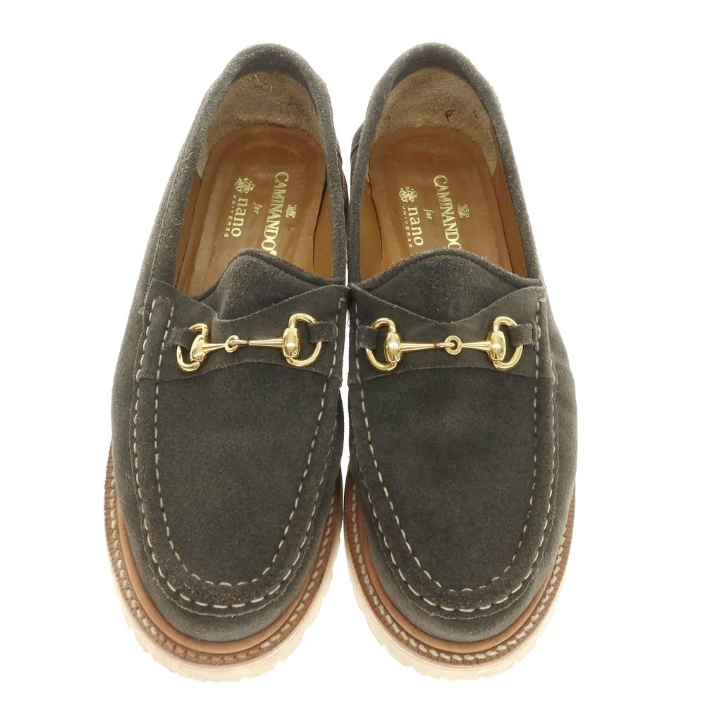 [Used] CAMINANDO Suede Bit Loafers Grayish Green [9] [Condition Rank B] [Men&
