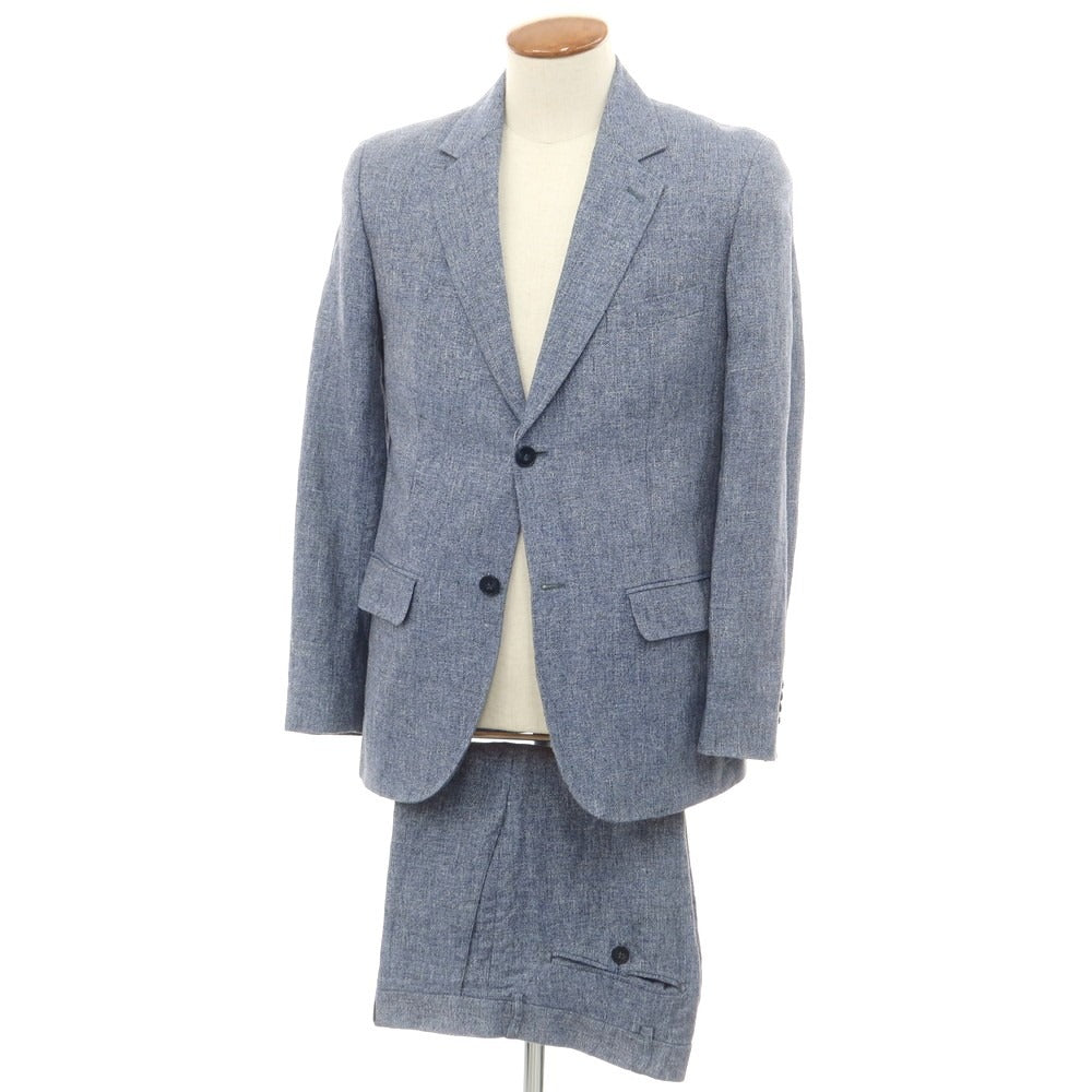 【中古】アニエスベーオム Agnes b. homme リネン 2つボタンスーツ ミックスブルー系【 上46/下38 】【 状態ランクB 】【 メンズ 】