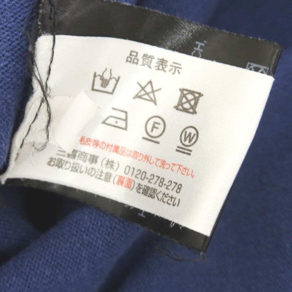 【中古】バーク BARK ハイゲージ コットン 半袖 ポロニット ライトネイビー【 L 】【 状態ランクC 】【 メンズ 】 [APD]