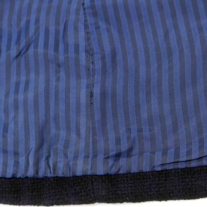 【中古】エム ピー ディ マッシモ ピオンボ MP di MASSIMO PIOMBO ウールナイロン チェック ロングコート ネイビーxブラック【 48 】【 状態ランクC 】【 メンズ 】