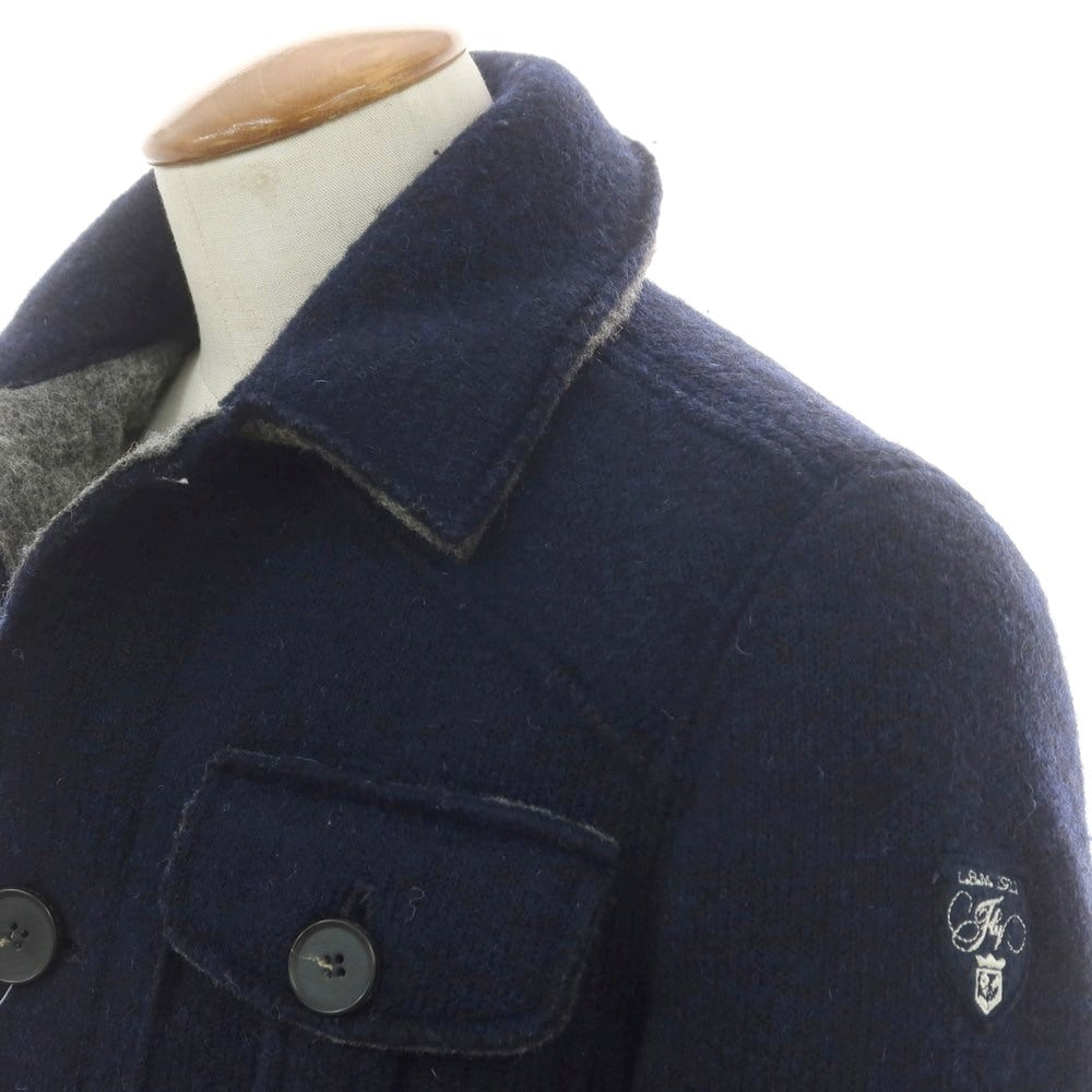 【中古】エルビーエム1911 L.B.M.1911 ウールポリエステル ニットブルゾン ネイビー【 46 】【 状態ランクB 】【 メンズ 】