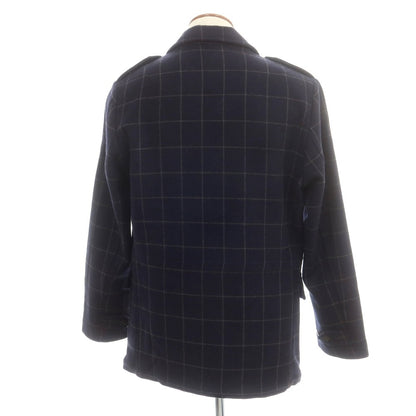 【中古】ボリオリ BOGLIOLI ウール チェック ミリタリージャケット ネイビーxグレー【 48 】【 状態ランクB 】【 メンズ 】