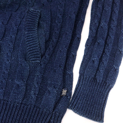 [Used] CASH CA Cable knit mid-gauge cotton knit collared cardigan, navy [L] [Condition: C] [Men&