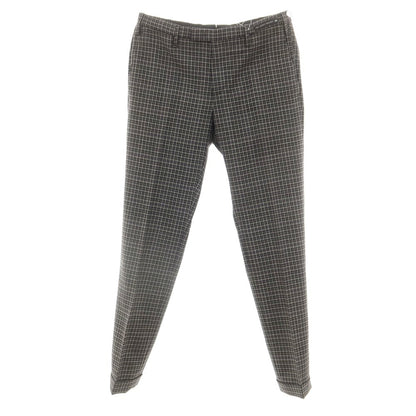 [Used] PT01 GHOST PROJECT stretch wool check dress slacks pants gray x dark purple [48] [Condition rank A] [Men&
