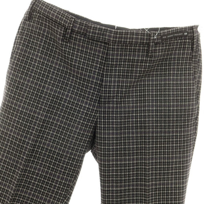 [Used] PT01 GHOST PROJECT stretch wool check dress slacks pants gray x dark purple [48] [Condition rank A] [Men&
