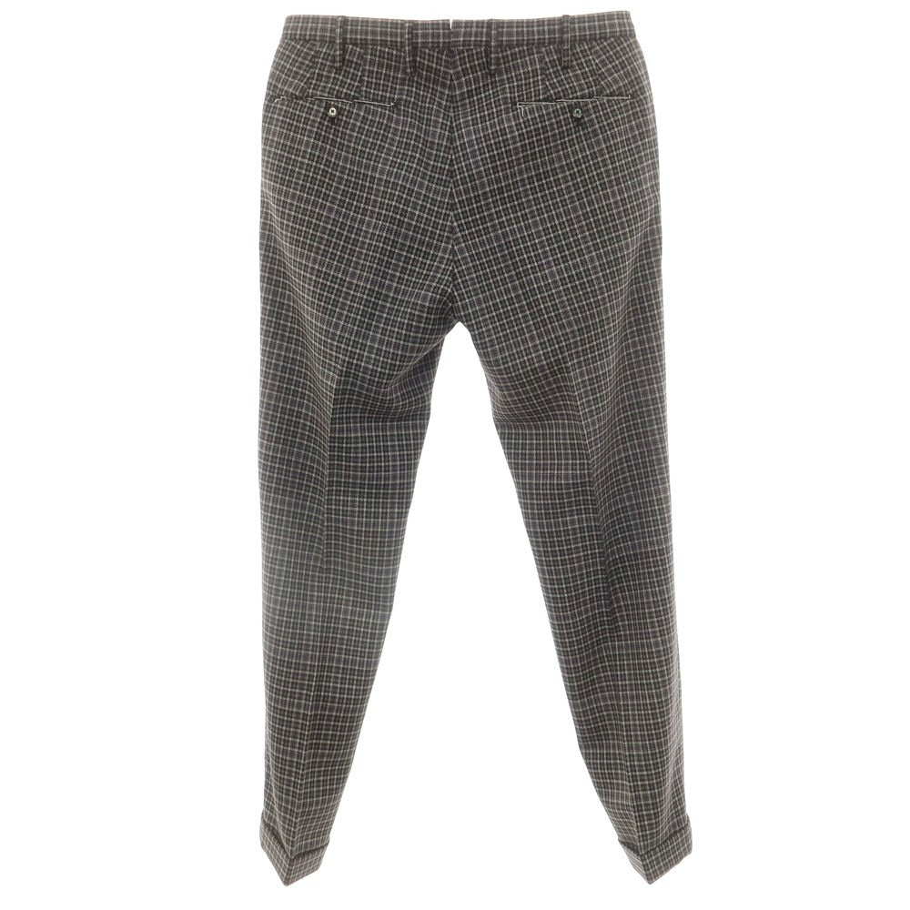 [Used] PT01 GHOST PROJECT stretch wool check dress slacks pants gray x dark purple [48] [Condition rank A] [Men&