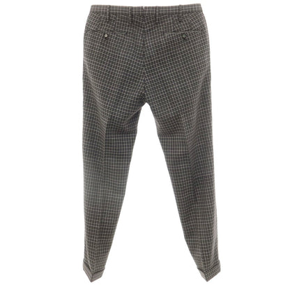 [Used] PT01 GHOST PROJECT stretch wool check dress slacks pants gray x dark purple [48] [Condition rank A] [Men&