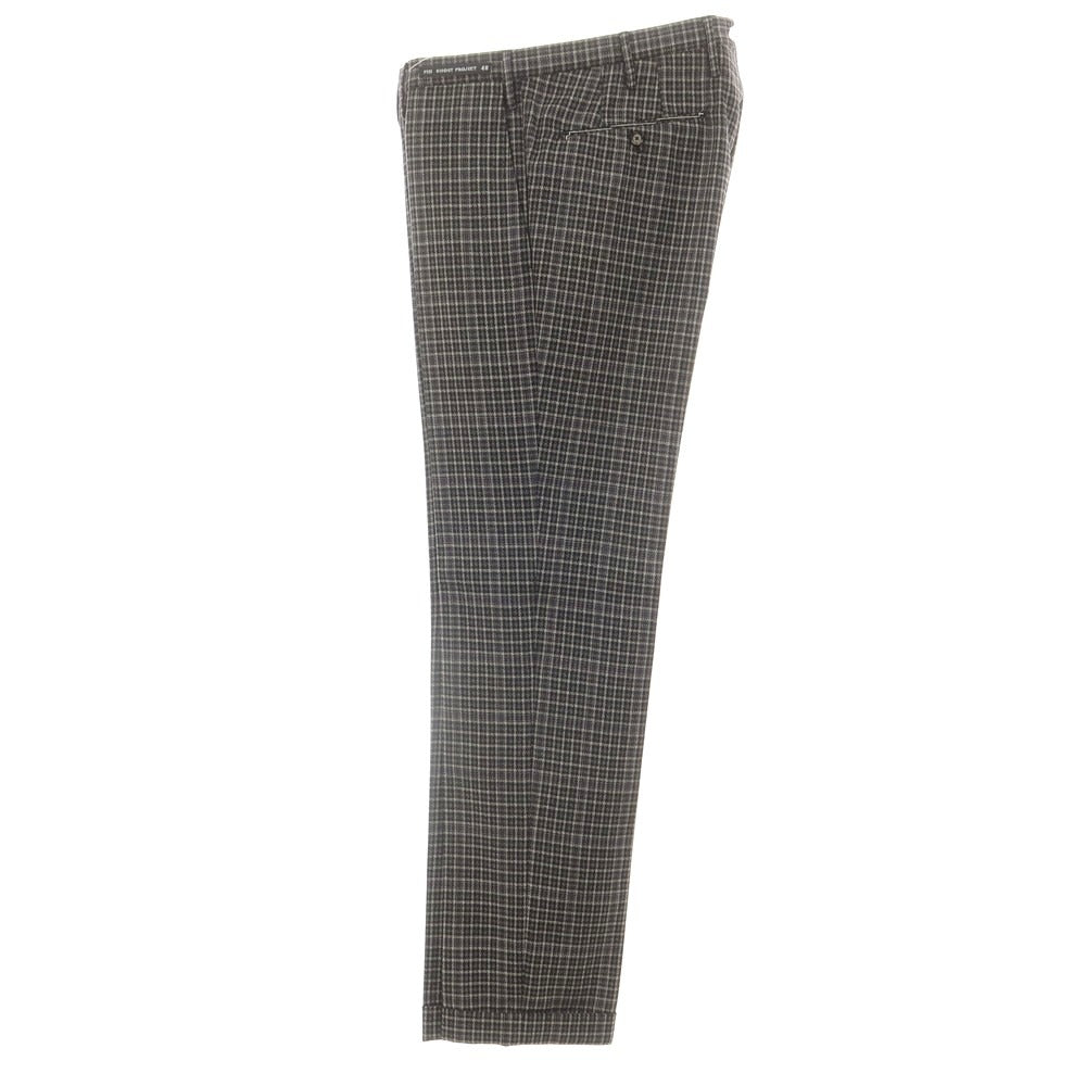 [Used] PT01 GHOST PROJECT stretch wool check dress slacks pants gray x dark purple [48] [Condition rank A] [Men&