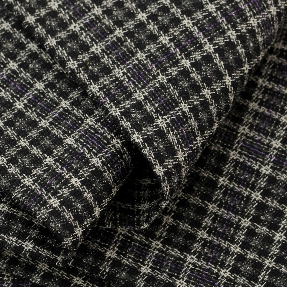 [Used] PT01 GHOST PROJECT stretch wool check dress slacks pants gray x dark purple [48] [Condition rank A] [Men&