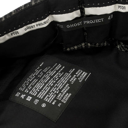 [Used] PT01 GHOST PROJECT stretch wool check dress slacks pants gray x dark purple [48] [Condition rank A] [Men&