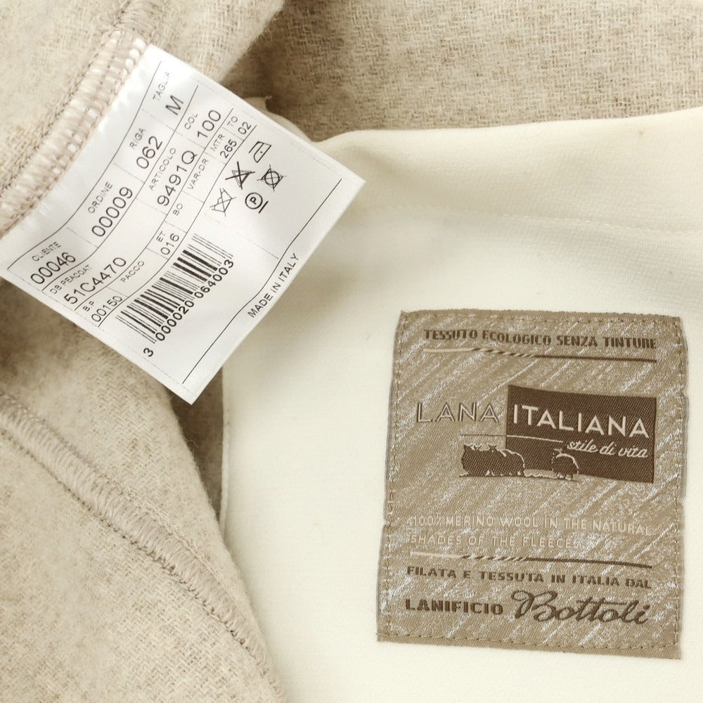 【中古】ティージャケット T-JACKET ウールカシミヤ チェック ピーコート ベージュxブラウン【 M 】【 状態ランクB 】【 メンズ 】